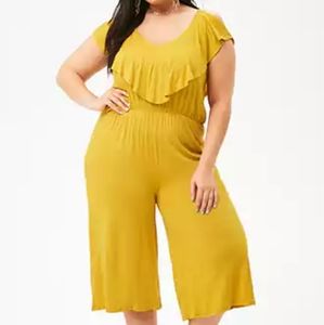 BOGO NWT Forever 21+ 3X Yellow Culotte Jumpsuit